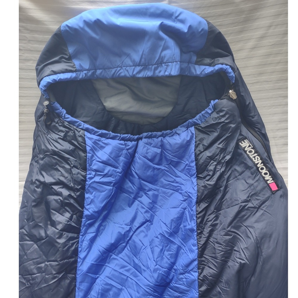 Vintage Moonstone Mountaineer Sleeping Bag Blue‎ Hooded Mummy Style Medium